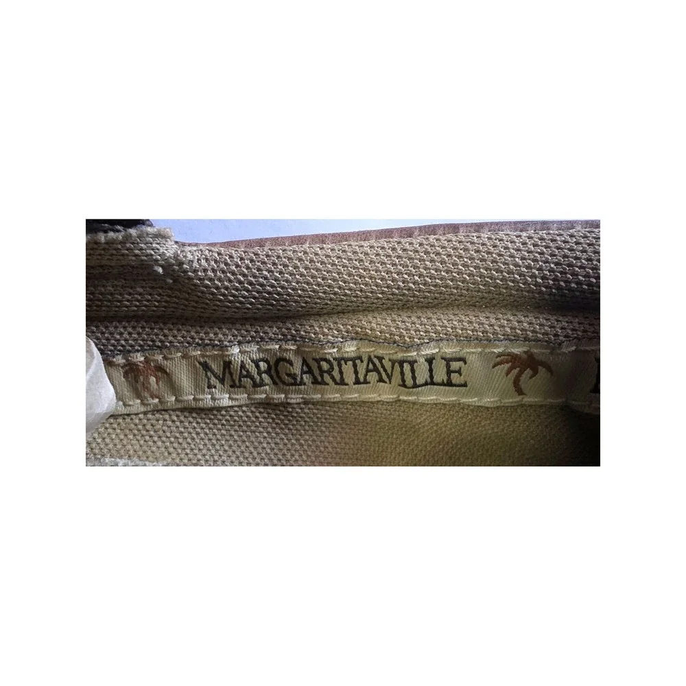 Margaritaville 'Cabana' Brown Leather Slip On Moc Toe Loafers Casual SZ 13